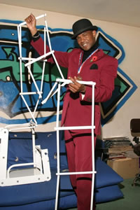 Tony Waithe with The Great Escape Ladder.