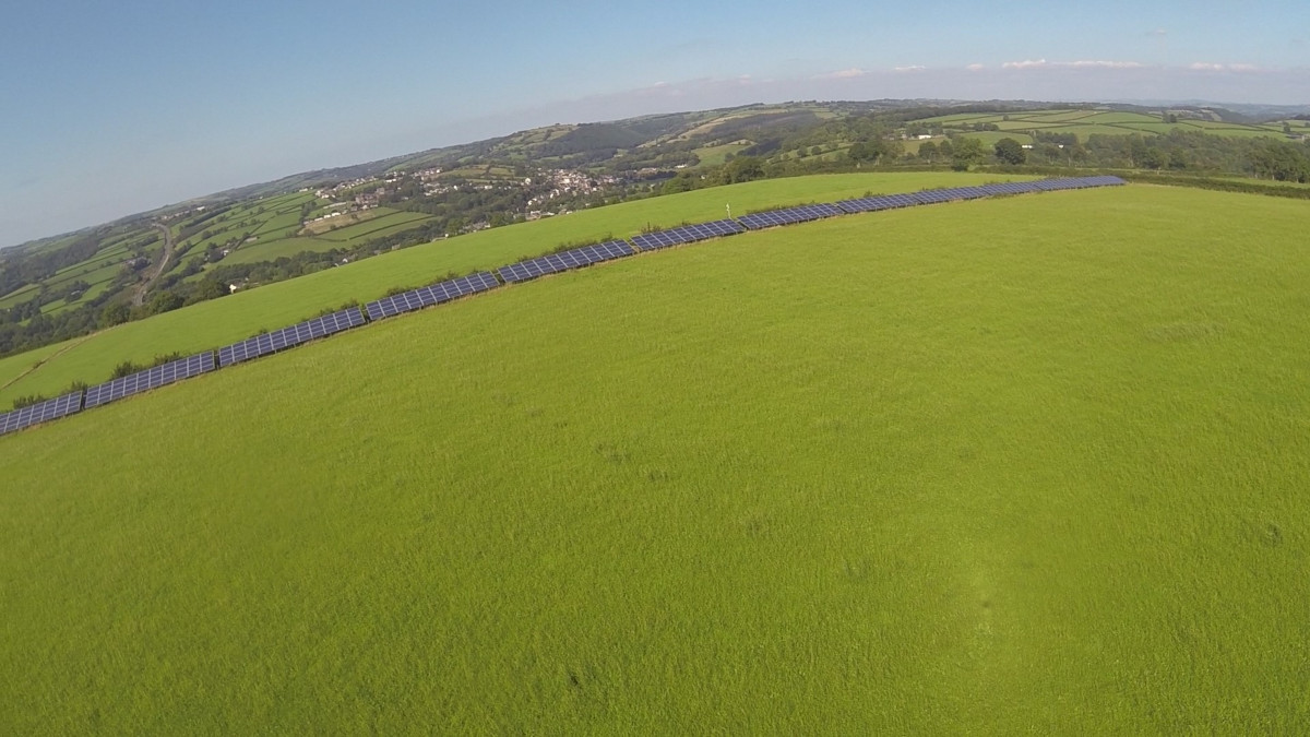 Aerial view of The Solutions Factory solar Array