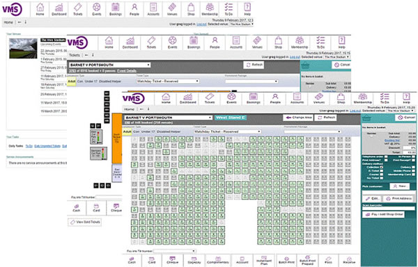 Example of VMS screens which staff use to select tickets